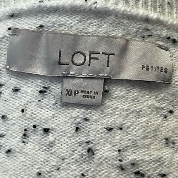 Loft Flecked Boatneck Tunic Sweater / Cream with dark speckles / XL Petite - Picture 7 of 9